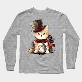 Steampunk cat Long Sleeve T-Shirt